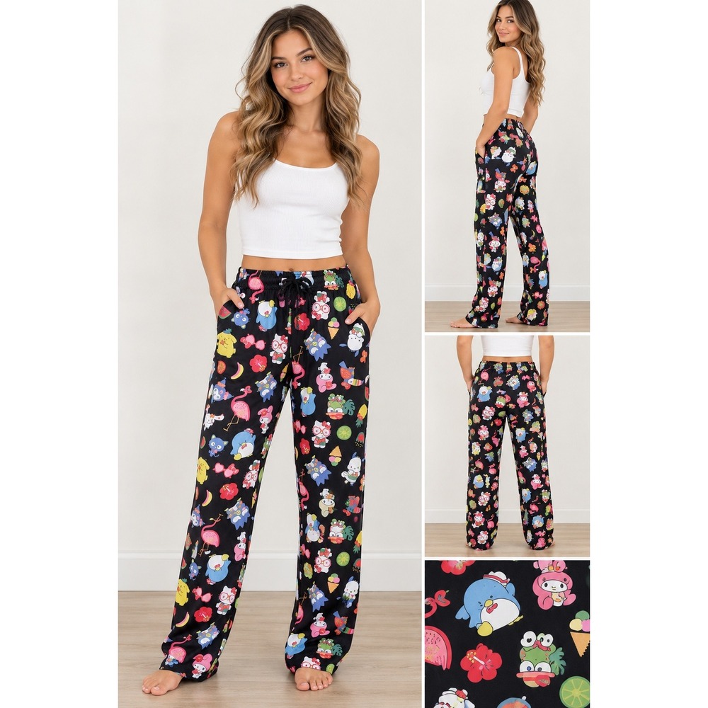 Hello Kitty Sanrio Womens Pajama Pants Size S Character Print Lounge NWT